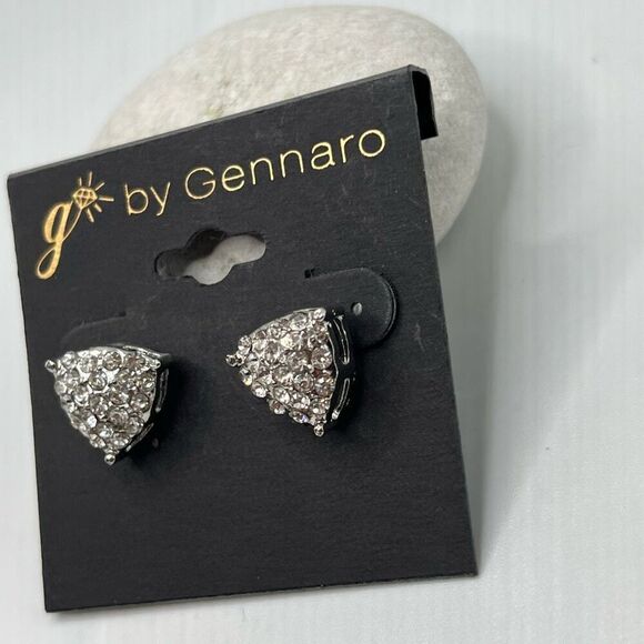 G by Gennaro Silver Encrusted Crystal Earrings - Picture 4 of 6